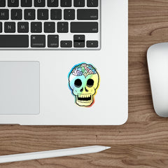 Rainbow Brainskull (Holographic Die-cut Sticker)