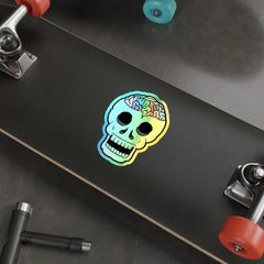 Rainbow Brainskull (Holographic Die-cut Sticker)